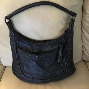 Jessica Simpson black leather hobo